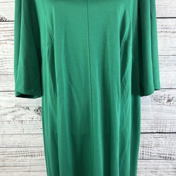 Who What Wear Dress Plus size 4X Green Stretch Jersey Knit Midi Career Church - Picture 8 of 16
